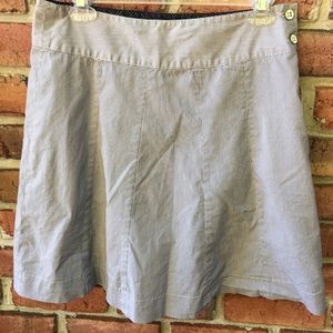 RW & Co. Pleated Striped Skirt Buttons Size